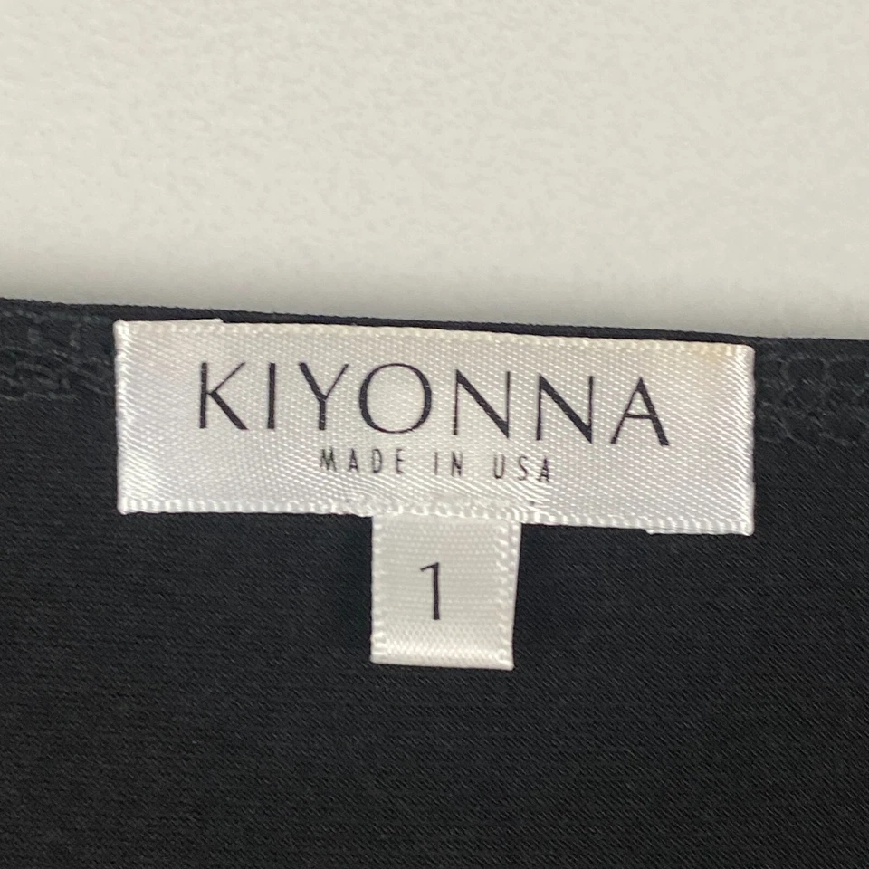 Vestido midi envolvente Kiyonna talla 1X negro elástico mangas 3/4 cuello en V Foto 4 de 4