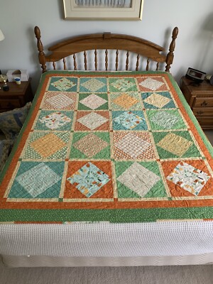 Dinosaur Quilt  Stomp,Munch, Roar  - 63 x77  - Handmade - 100% Cotton (12)