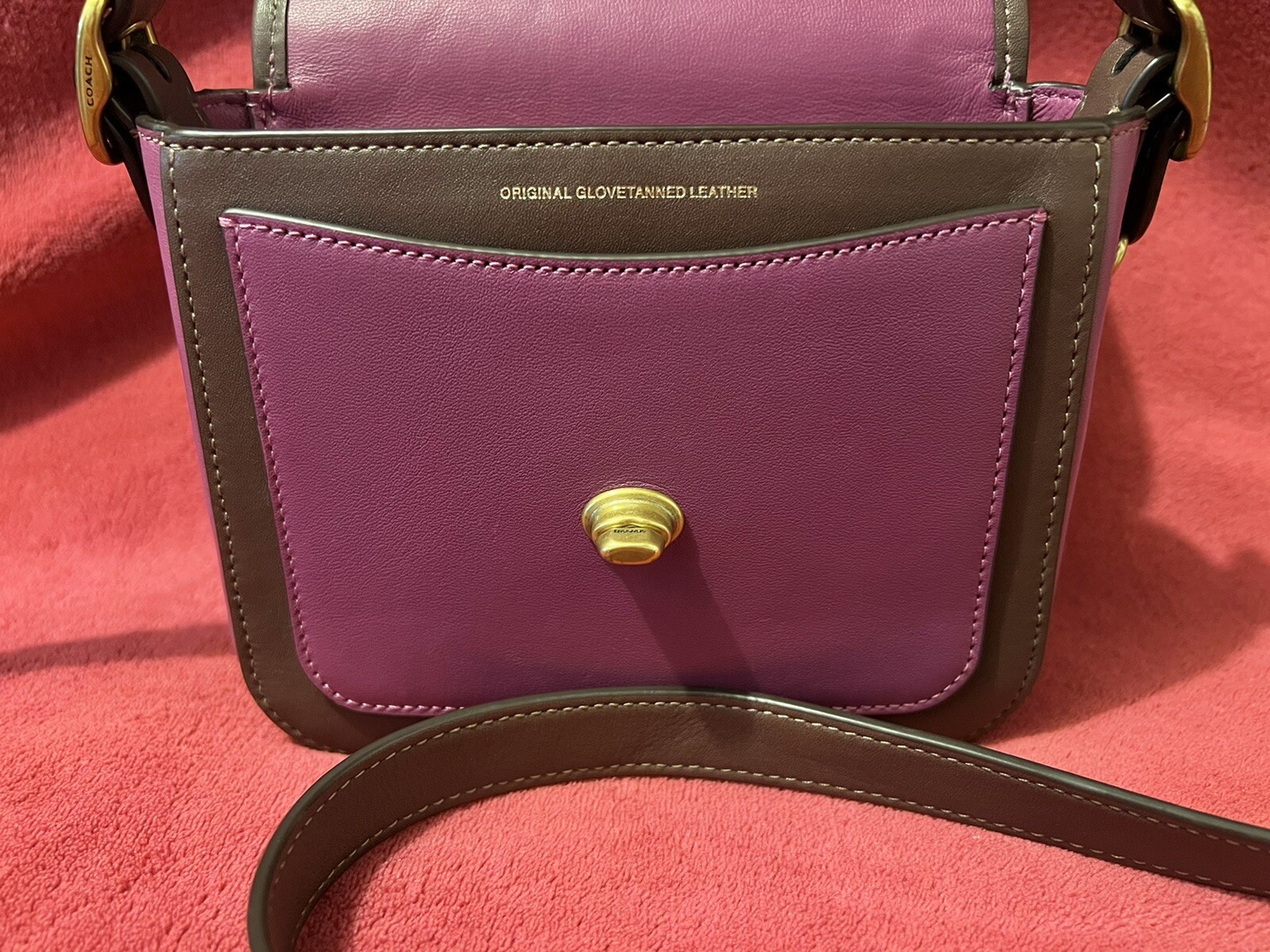 Coach Colorblock Leather Rambler 16 Crossbody Bag 891… Gem