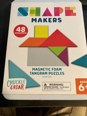 Chuckle & Roar Shape Makers - Magnetic Foam Tangrams Puzzles Game 48 Challenges
