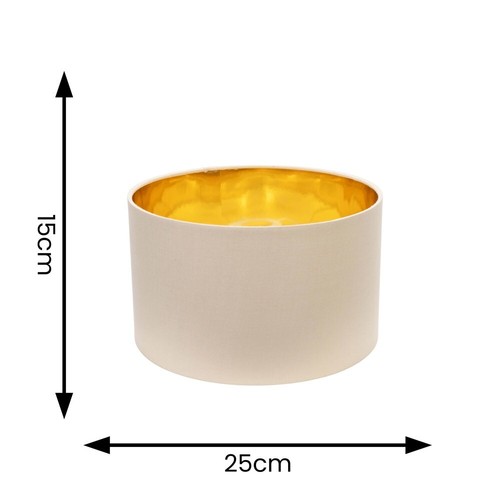 Lampshade Ceiling Light Easy Fit Pendant Lamp Shade Fabric Drum Metallic Inner - Picture 16 of 30