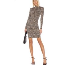 Bardot Leopard High Neck Dress Size 10