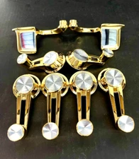 1959-66 Chevy  Impala Two Tone 24kt Gold Window Crank & Handle Set