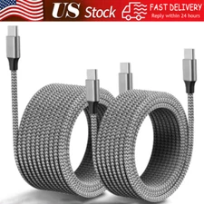 60W USB-C to USB-C Cable Fast Charger lot PD Nylon Cord iPhone 16 15 Pro Samsung