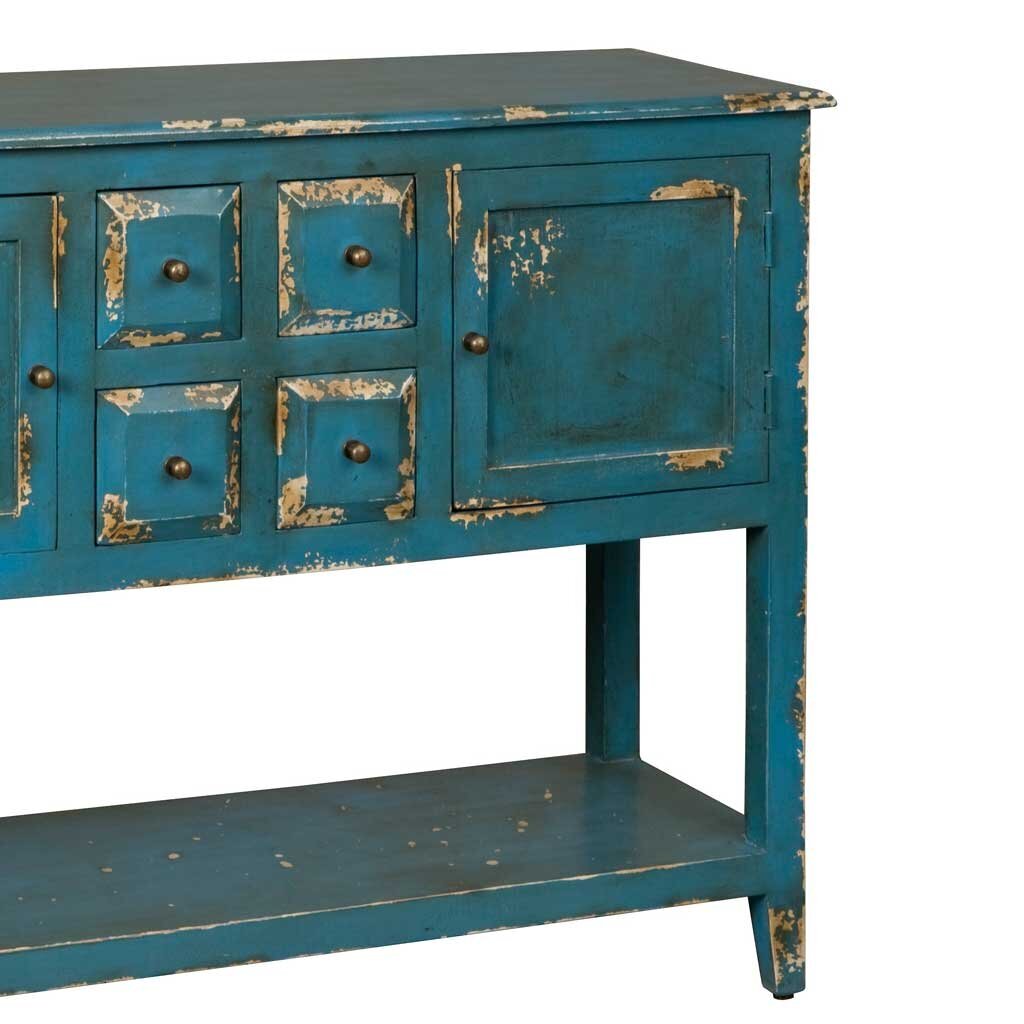 Sideboard Vintage blau mit Schubladen und Türen Kommode shabby chic