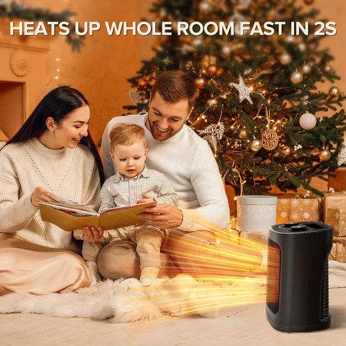 Auseo Space Heater 1500W/750W ETL Certified Ceramic Small with Thermostat 9 in - Picture 4 of 7