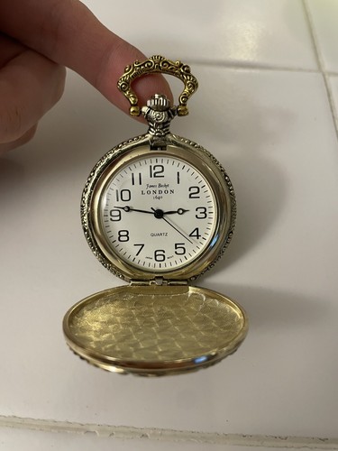 James Becket London 1640 Pocket Watch Train Japan Movement - Picture 2 of 3