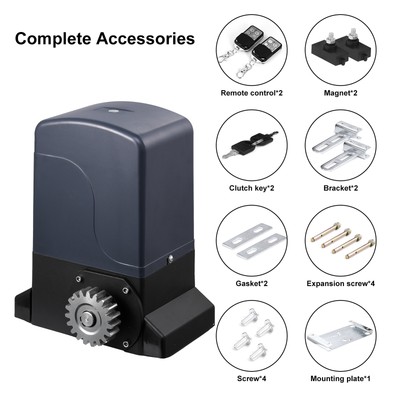 5700Lbs Sliding Electric Gate Opener Automatic Motor Remote Kit Heavy Duty Chain