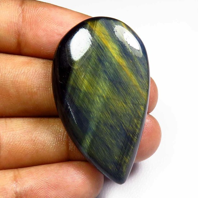 RAREST! NATURAL BLUE TIGER EYE GEMSTONE 48 Cts FANCY SHAPE FLASHY