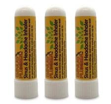 3 Pack Sinus Plumber Nasal Inhalers - Allergy, Sinus, Headache Relief Bundle