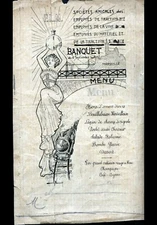 MARSEILLE 13: MENU des Employés P.L.M. in 1908 illustrated ART NOUVEAU Henry NARADY