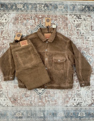 Stussy x Levi's Jacquard Jeans And Trucker Jacket Brown Set