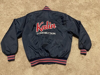 ジャケット・アウター GEM Vintage GEM Sportswear Men's Bomber Jacket Blue Red Nylon Snap USA