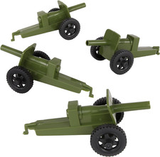 Timmee M3 Artillery - OD Green 4Pc Plastic Army Men Cannon Playset - Made in USA