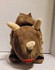 Plush  Brown Rhino Coin Bank Imported by MZB Pre-owned 15x10