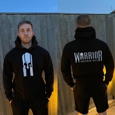 Warrior Gym Hoodie - Black (Small), Unisex, Sweatshirt, Jumper, Training
