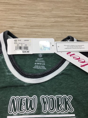 NFL Teens Apparel Juniors Size Small 3/5 New York Jets Football Shirt New Tags - Picture 4 of 6