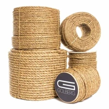 Golberg 3 Strand Natural Fiber Tan Manila Rope in Multiple Diameters - 1/4 in...
