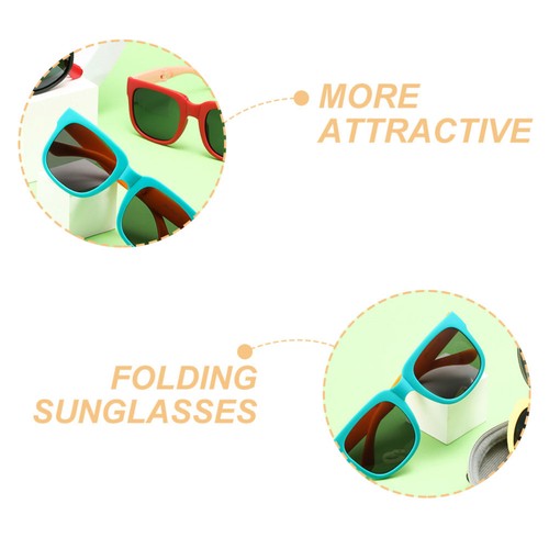 2 Pairs Children's Folding Sunglasses Kids Outdoor Girl Foldable for - Picture 3 of 12