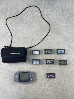 Nintendo Game Boy Advance Transparent + 7 Spiele Tasche Konvolut Funktioniert