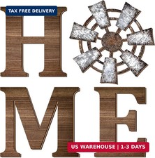 4 Pcs Wood Home Sign with Windmill for Hanging Farmhouse Windmill Wall Decor Woo
