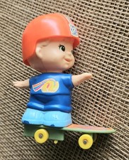 1979 Tomy Wind Up Kid A Longs Boy On Skateboard 4"