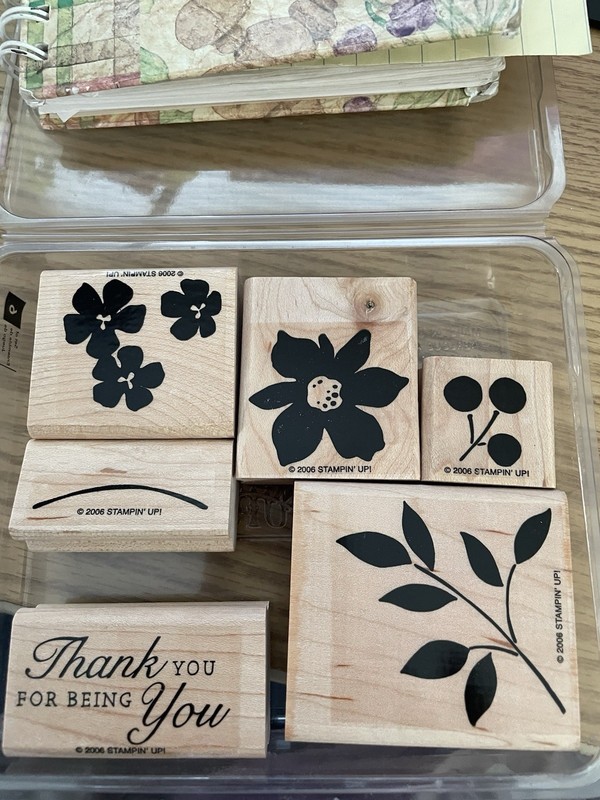 Stampin' up Best Blossoms Set of 6 Wood Rubber STAMPS 2006 Retired Brand New