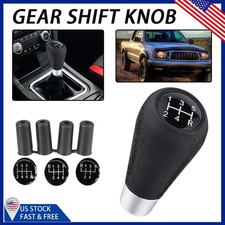 Black Leather Manual Car 5 Speed Gear Stick Shifter Shift Knob Lever Universal Black Leather Manual Car 5 Speed Gear Stick Shifter Shift Knob Lever Universal