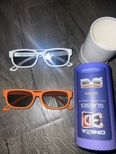 LG Cinema 3D Glasses AG-F210 2 Pack Orange White W/cloth Cover
