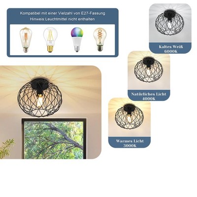 Vintage Ceiling Lamps E27 Hallway Spotlight Black Living Bedroom Room Lighting