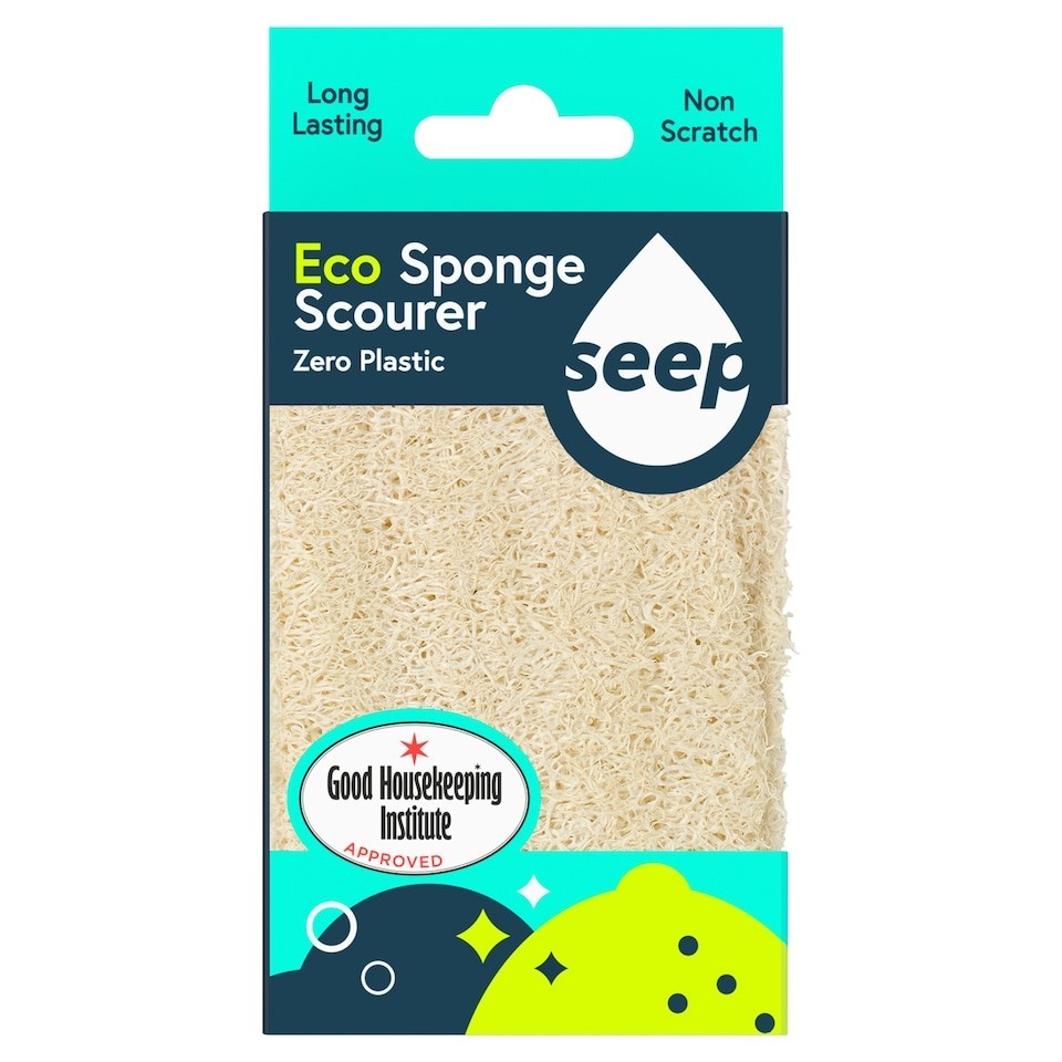 Seep Eco Sponge Scourer - White - 100% Plastic Free - Cellulose & Loofah - Long-lasting - Image 4