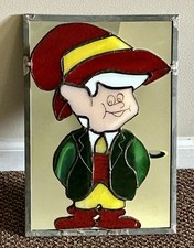 Rare Vintage Ernie Keebler Elf Stained Glass Mirror ~ Custom Work for Executive