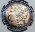 1889-P Morgan Silver Dollar MS NATURAL ORG MONSTER RIM TONING. Beautiful Coin!