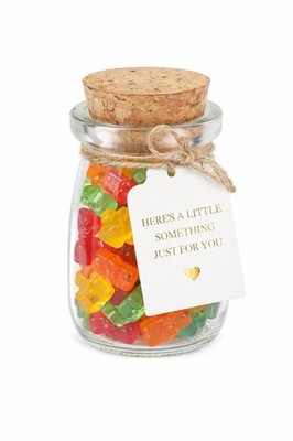 Mini Glass Jar Candy Favors w/ Thank You Tag   Wedding, Baby Shower, Party Gifts