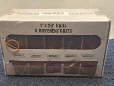  QTY 5 Emery Cloth Roll - 5 Grits 1"x20' Abrasive Sandpaper Roll With Dispenser