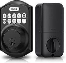 Matte Black Keypad Lock with Vacation Mode Anti-Peeping Password Security