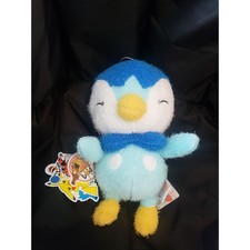 Fluffy Piplup plush  Free Pokemon stickers Banpresto Bandai US SELLER