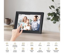 NWT/NIB Digital WiFi Picture Frame; Touch Screen; Weather/Clock/Alarm; 10.1in