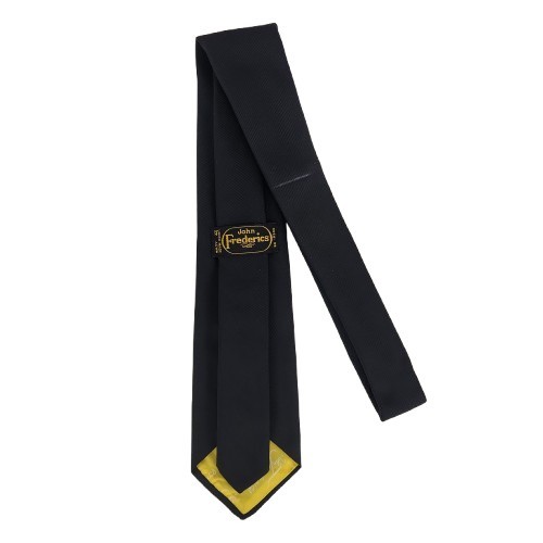 John Frederics Solid Black Polyester Tie-ACWA Uni… - image 3