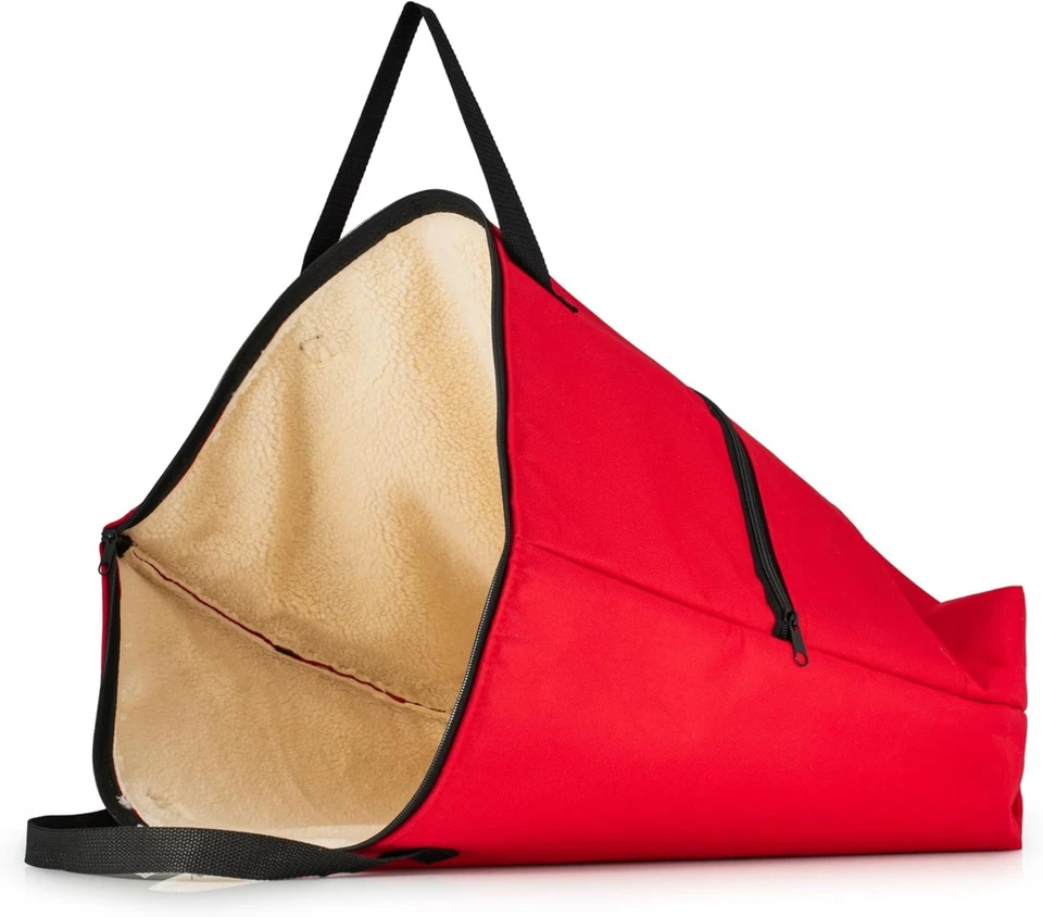 Red Padded Fleece-Lined 22-Inch TV Case with Webbed Handles – Portable Bag...  - Image 2 of 4