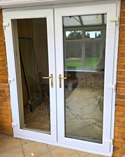 White uPVC French Door. Master On The Left. 1620x2050mm Inc 20mm Frame Ext.