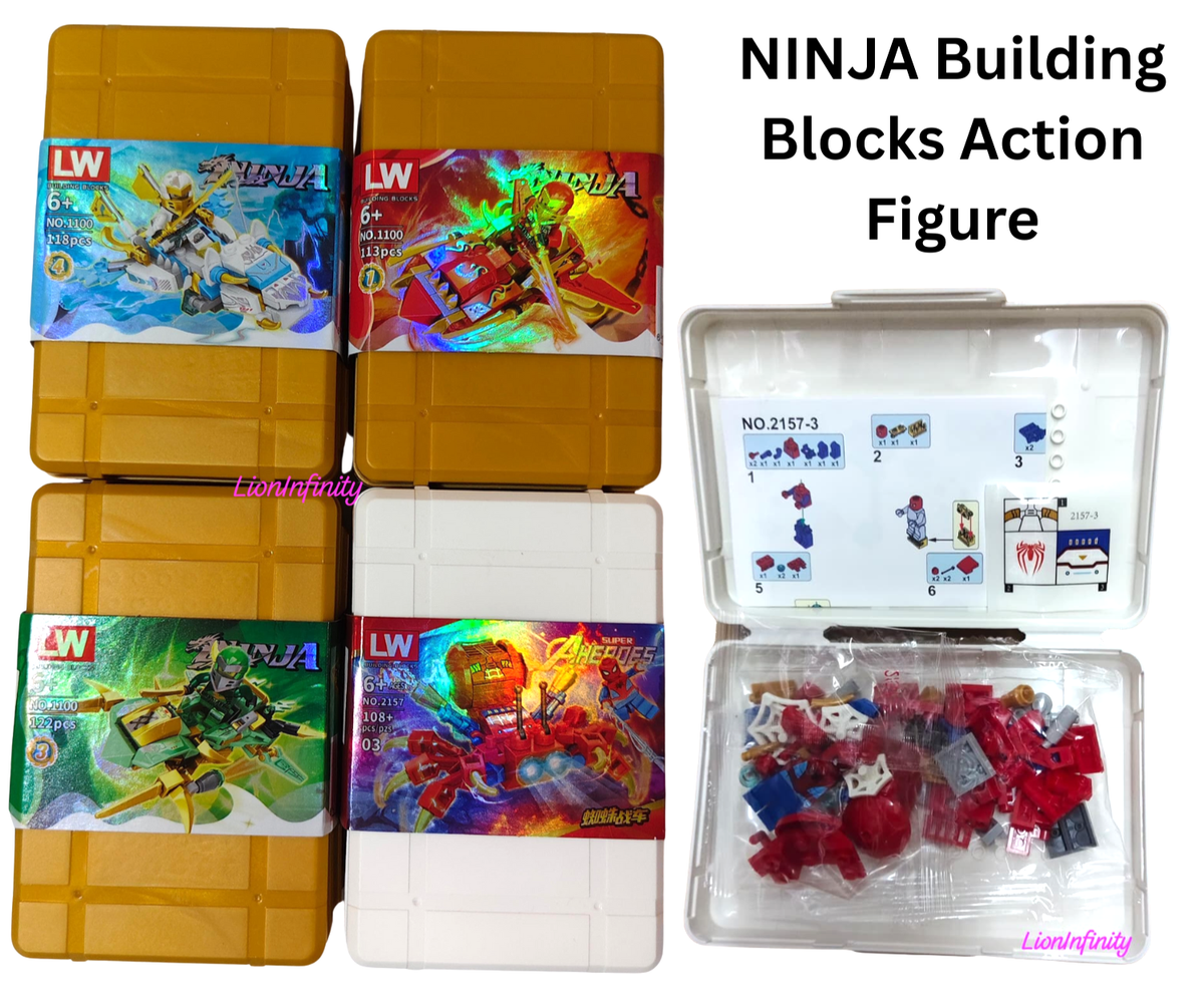 Super Heroes NINJA Building Block Action Figure Toy Portable Box