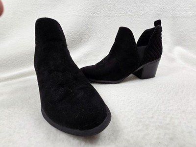 Carlos Black Block Heel Ankle Boots Size 7 Addison Womens