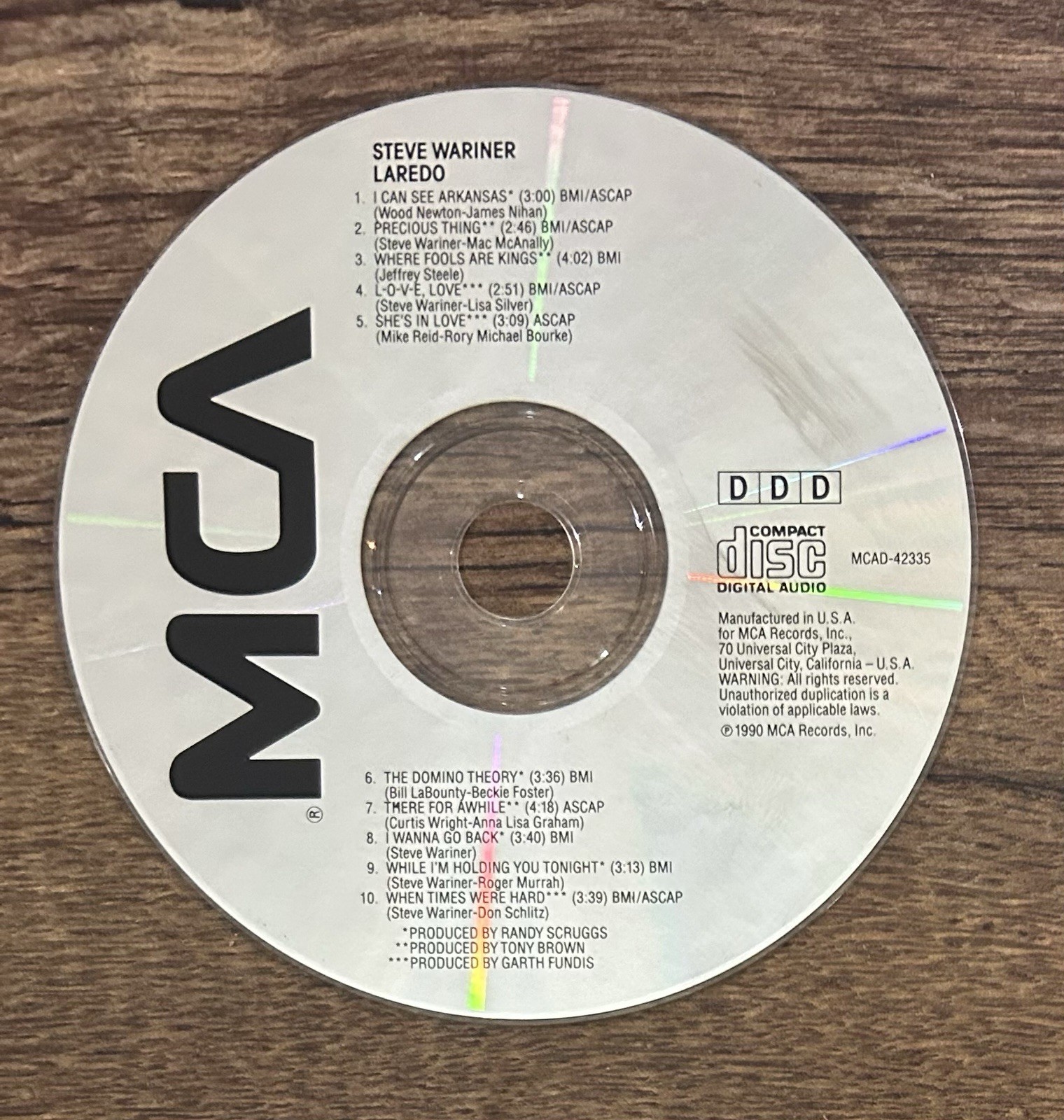 Laredo by Steve Wariner (CD, Mar-1990, MCA)