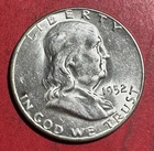 1952S US Franklin SILVER Half Dollar! "San Francisco Mint"! Choice AU! Old  Coin