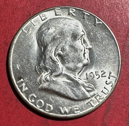 1952S US Franklin SILVER Half Dollar! "San Francisco Mint"! Choice AU! Old  Coin