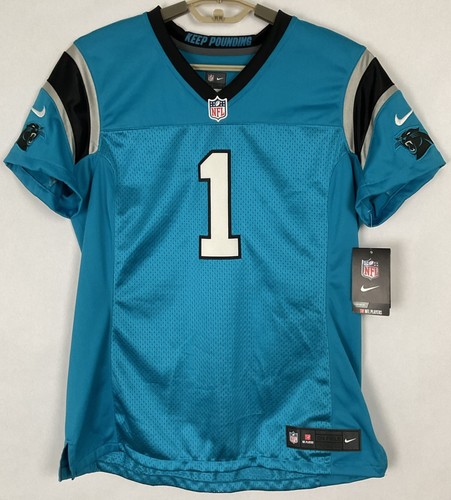 Nike On Field NWT Womens Cam Newton #1 Jersey Large L Blue Carolina Panthers New