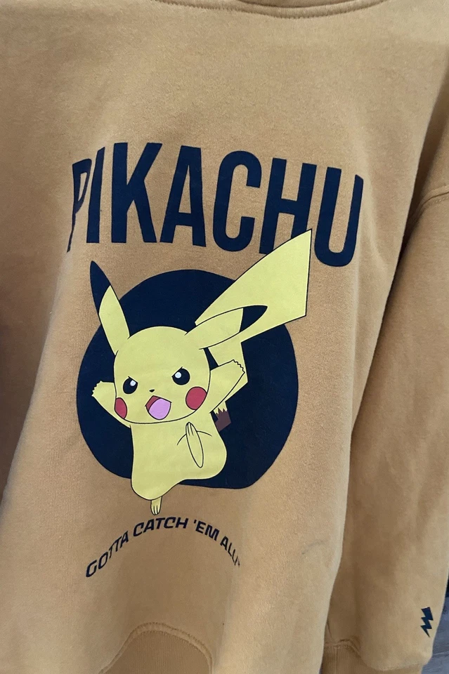 Sudadera con Capucha Zara Niños Talla 8 Pokemon Pikachu Amarillo Mostaza Foto 3 de 4