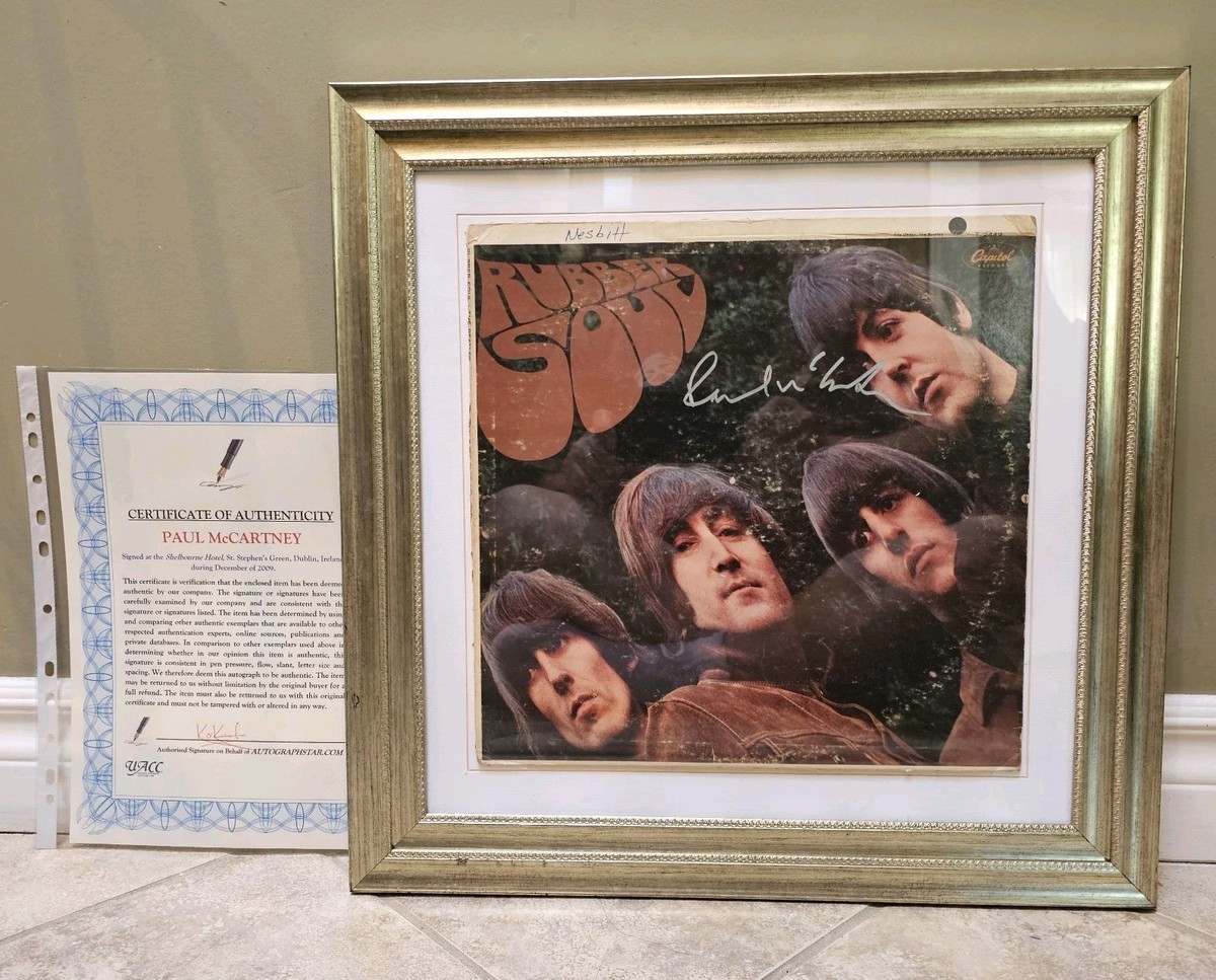 Paul McCartney Hand Signed Beatles Rubber Soul Record -COA
