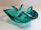 Vintage Blenko Glass Ashtray #993 1950's Sea Green 7" Diameter